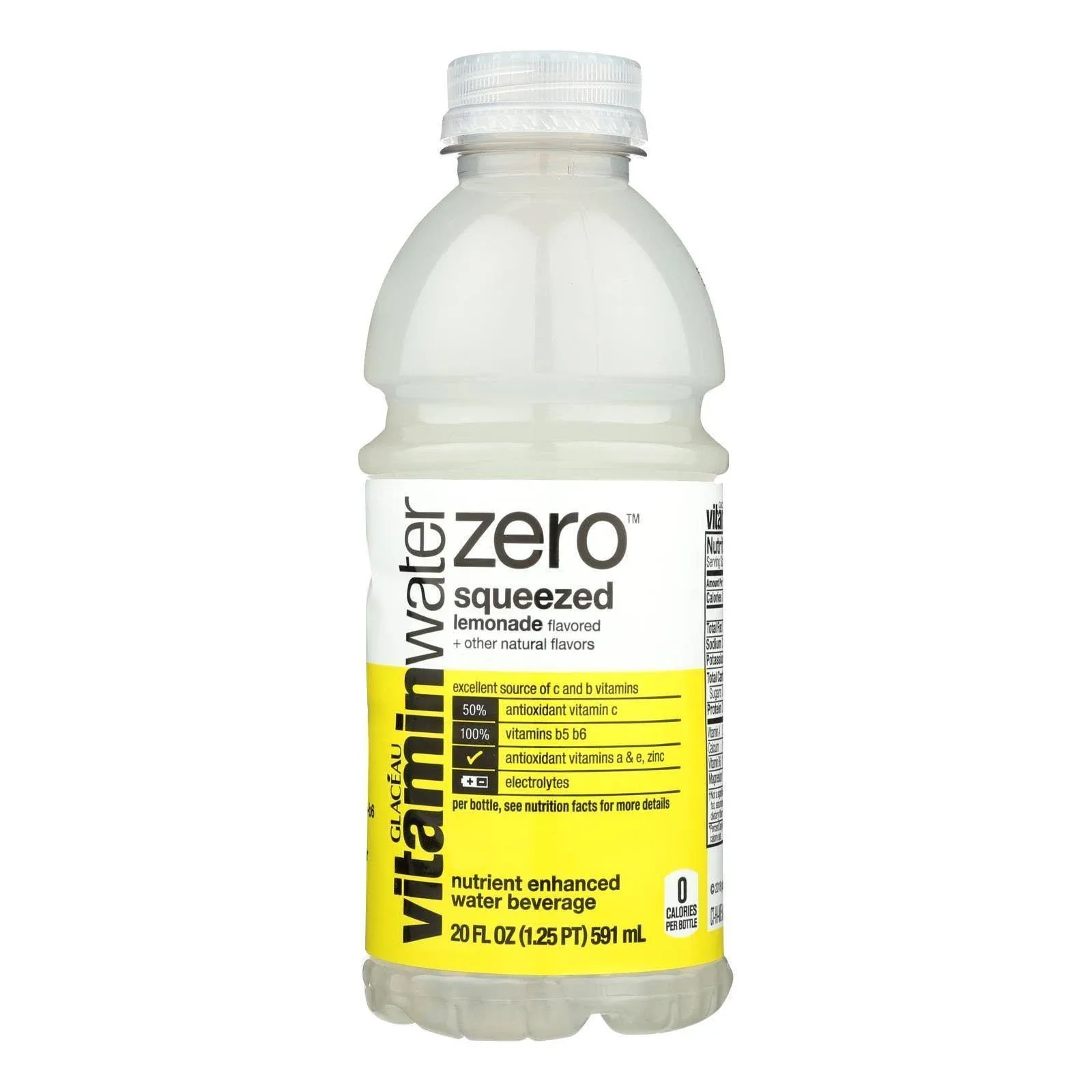 Vitaminwater Zero Squeezed, Lemonade, 20 fl oz, 12 Count