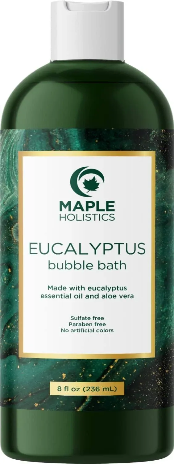 Premium Eucalyptus Bubble Bath Soap - Sulfate Free Adult Bubble Bath for Women and Men with Relaxing Essential Oils with Vitamin E - Foaming Bath Oil for Dry Skin Featuring Aromatherapy Oils