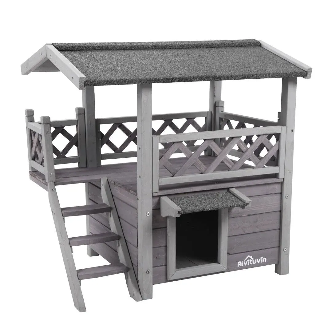 Aivituvin Outdoor and Indoor Cat House (Inner Space 5.2 sq.ft)