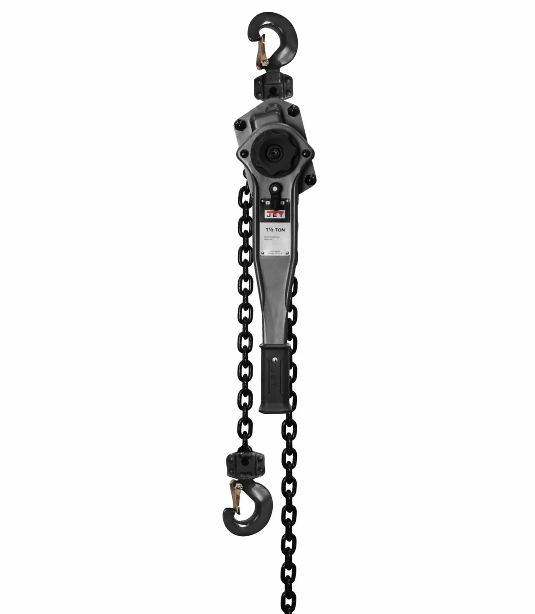 "JET 287701 JLP-150A-10SH JLP-A Series 1-1/2 Ton Lever Hoist 10' Lift & Shipyard Hooks"