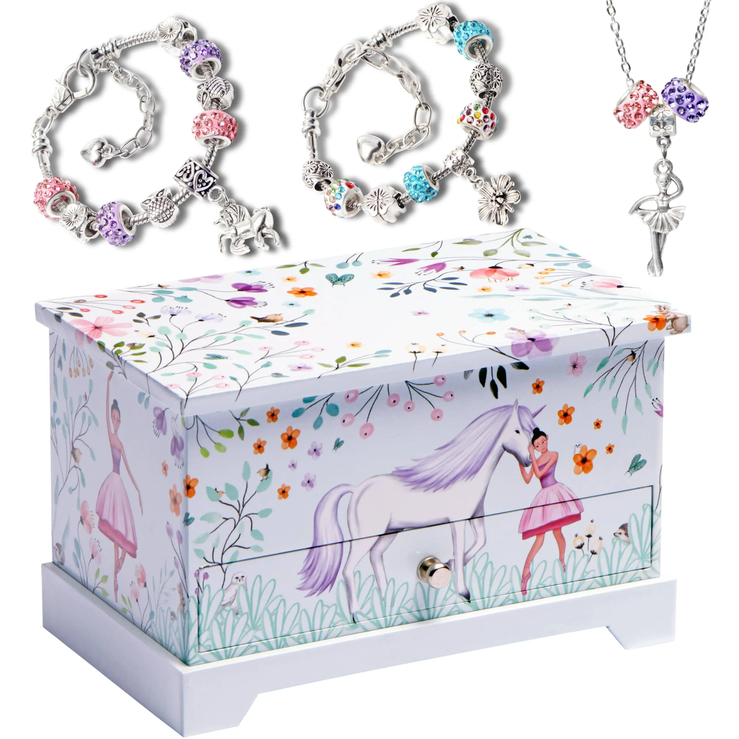 Ballerina Unicorn Jewelry Box for Girls & Little Girls Jewelry Box - Kids