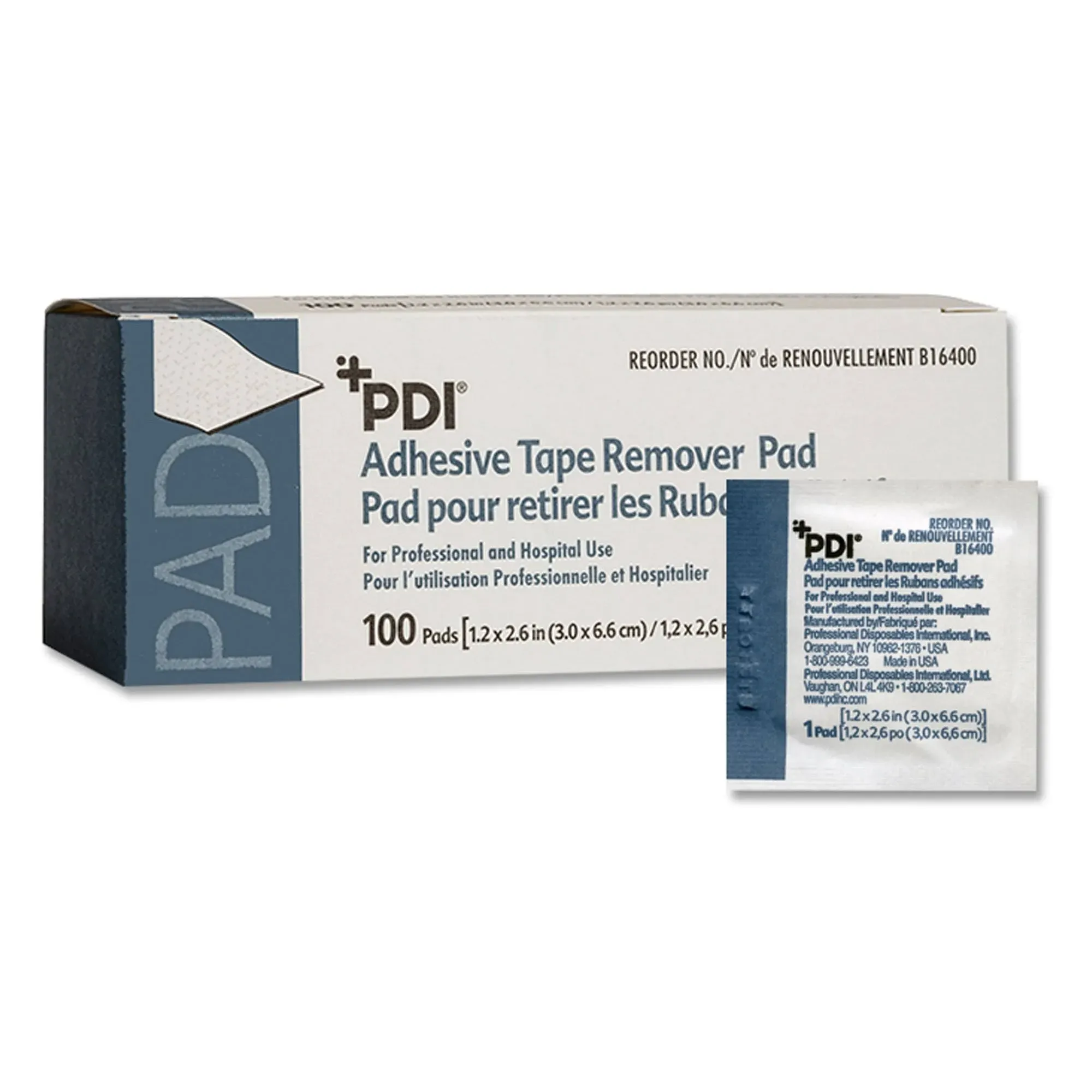 Adhesive Remover PDI Pad 100 per Pack  Box Of 100 By Professional Disposables