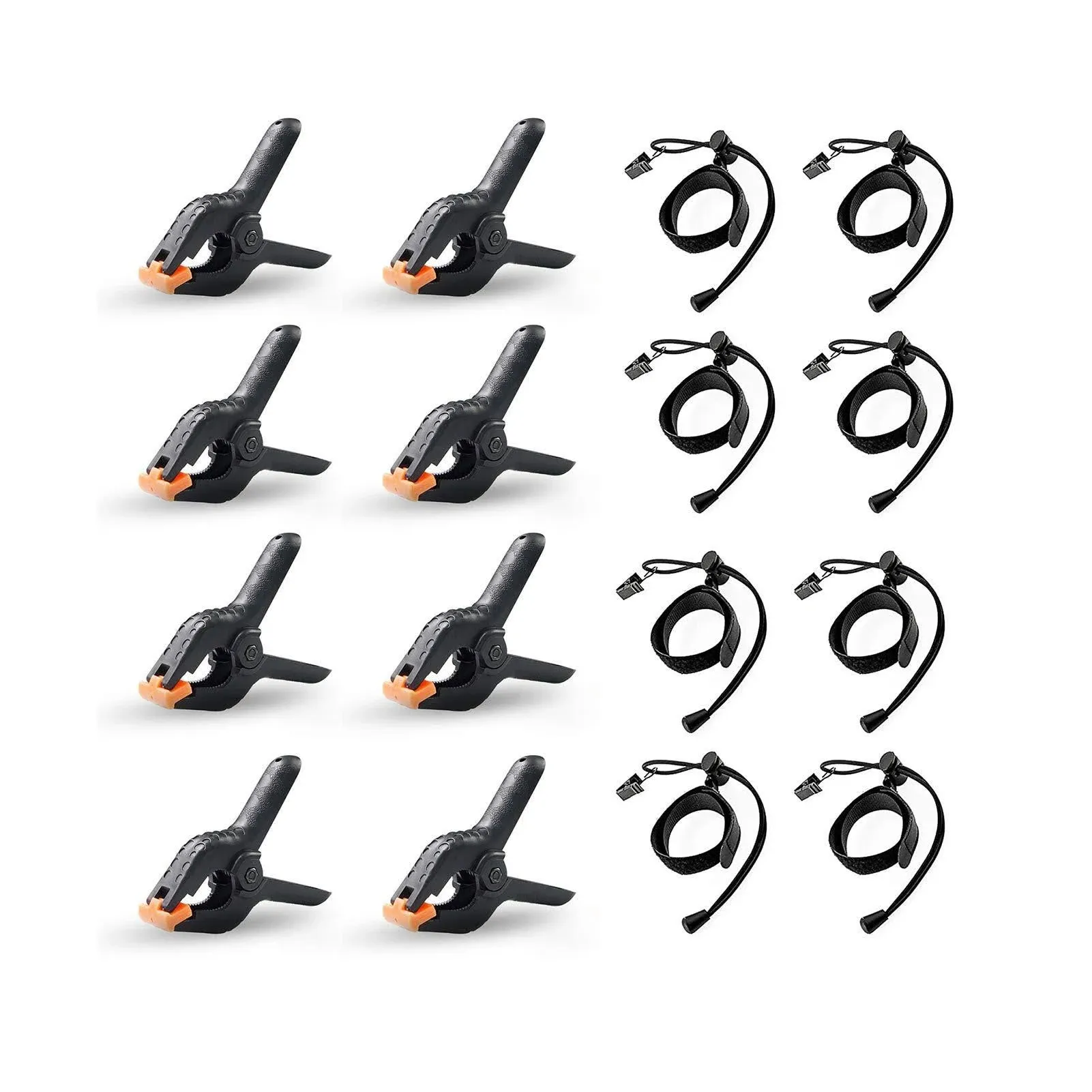 Lidlife 16 Clips Include 8 Heavy Duty Spring Clips, 8 Backdrop Background Clip ...