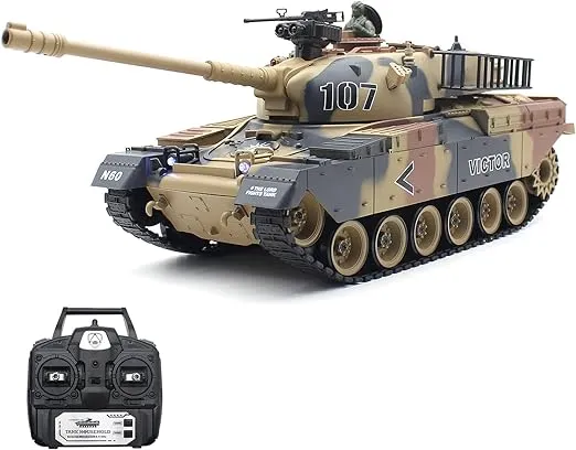 Leopmase Remote Control Tank, 2.4Ghz 15 Channel 1/18 M60 Main Battle RC Tank ...