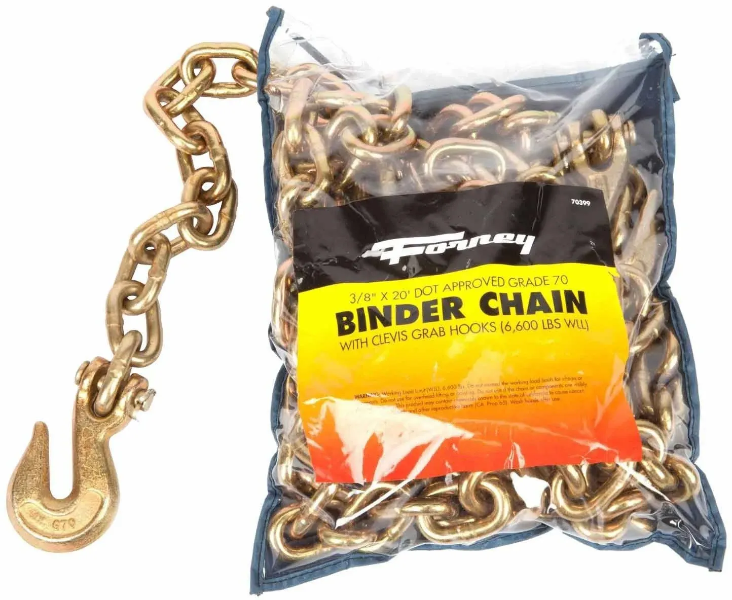 Forney 3/8 M Oval Link Steel Binder Chain 3/8 in. D X 20 ft. L