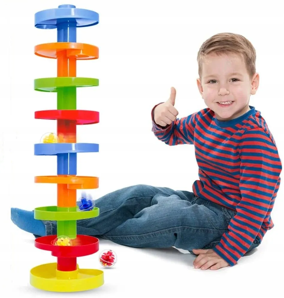 WEofferwhatYOUwant Single Ball Drop Toy for Kids - Spinning Swirl Ball Ramp ...