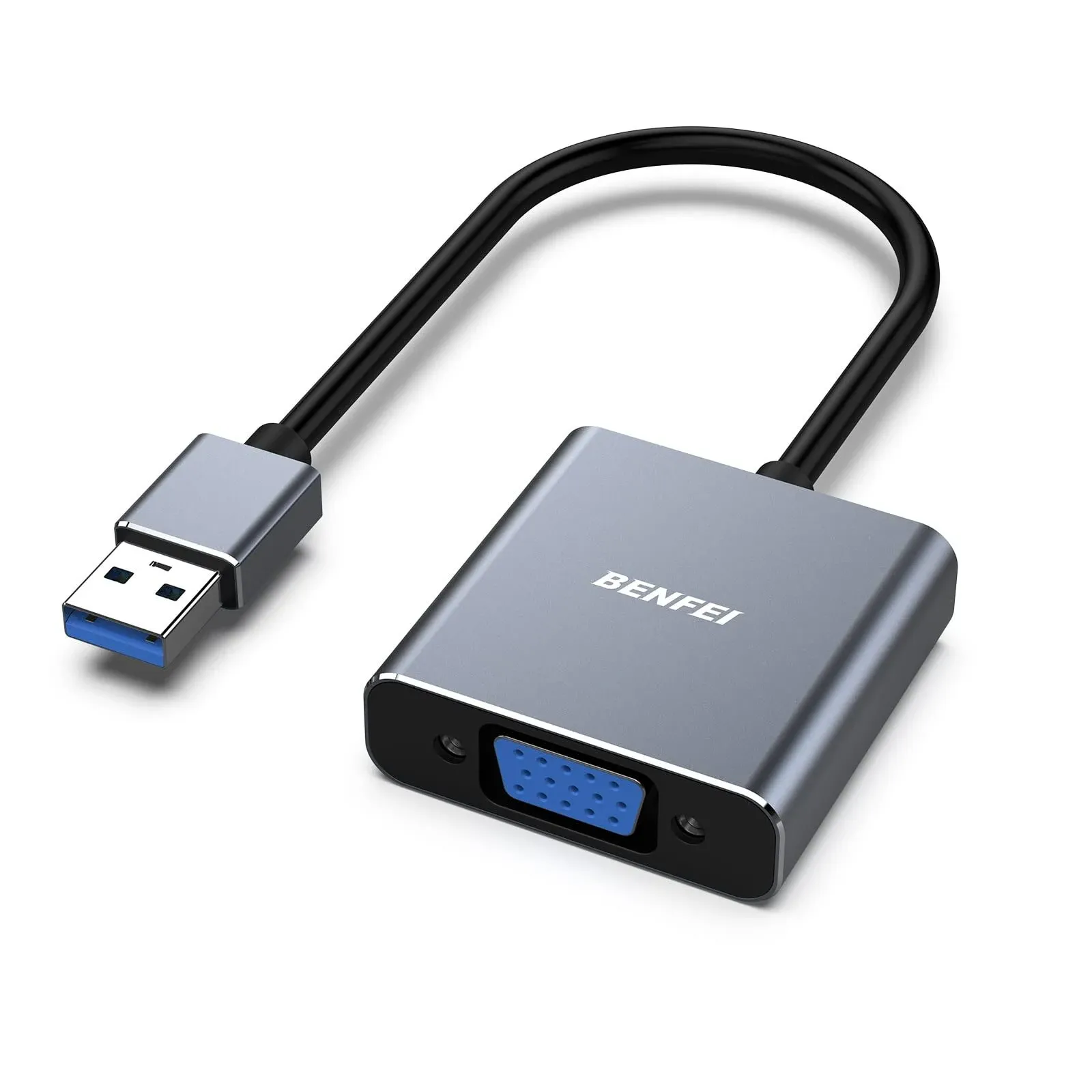 BENFEI USB 3.0 to VGA Adapter, USB 3.0 to VGA male to Female Adapter for Windows 11, Windows 10, Windows 8.1, Windows 8, Windows 7