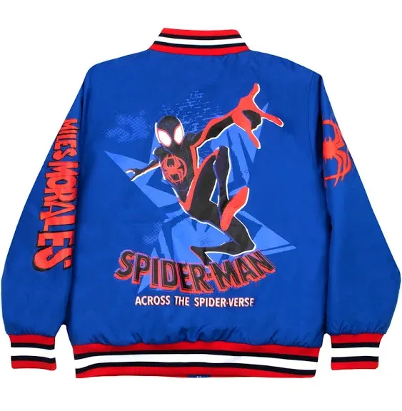 Marvel Superheroes Characters Boys Bomber Jacket, Miles Morales Spider-Man (Sizes 4-18)