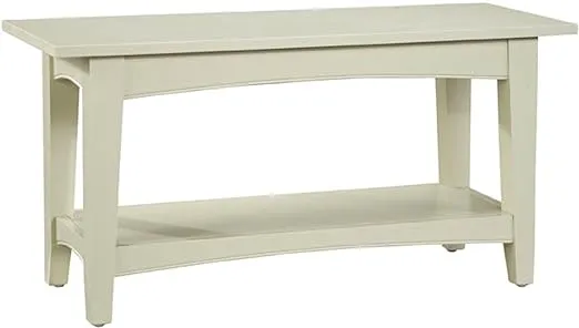 Alaterre Furniture Shaker Cottage Bench with Shelf, Sand