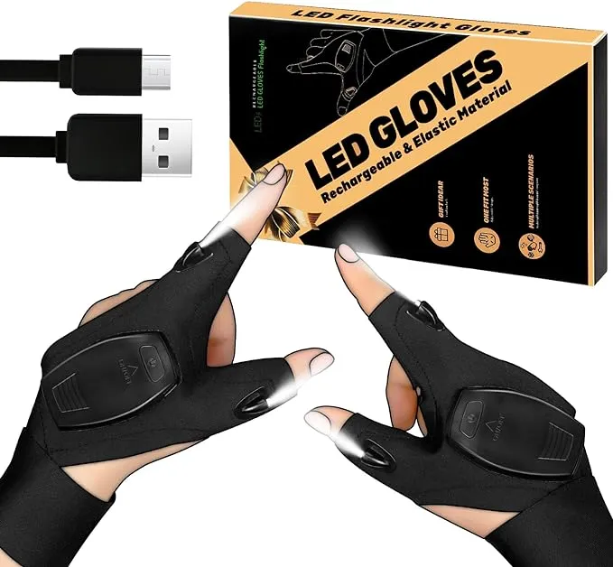 Rechargeable LED Flashlight Gloves Gifts for - Father&#039;S Day Gifts for Women Him 