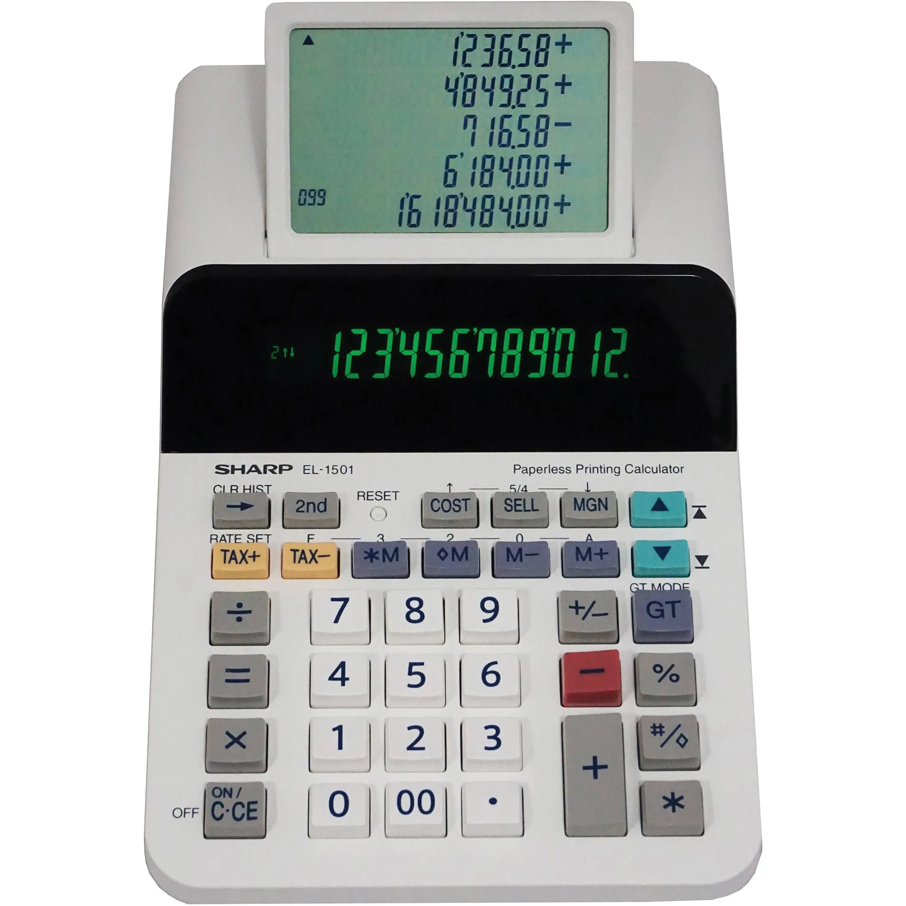 Sharp EL-1501 Paperless Printing Calculator, 12-Digit LCD