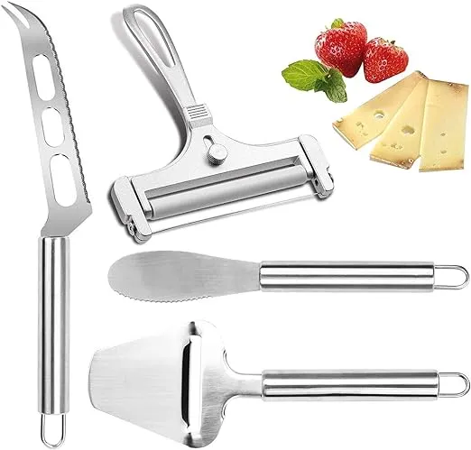 4pcs Cheese Slicer Set Stainless Steel Wire Cheese Slicer Thickness Adjustable C