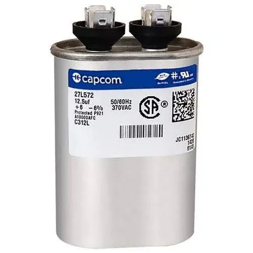 Capacitor Oval 12.5 UF MFD 370 Volt