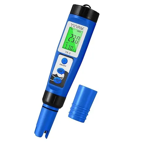 pH Salt Meter 5 in 1 pH TDS EC Salinity Tester for Pool Spa Aquarium Hydroponic Saltwater Digital pH and PPM Tester for Household Drinking Water Hot Tub Home Brewing Fish Tank…