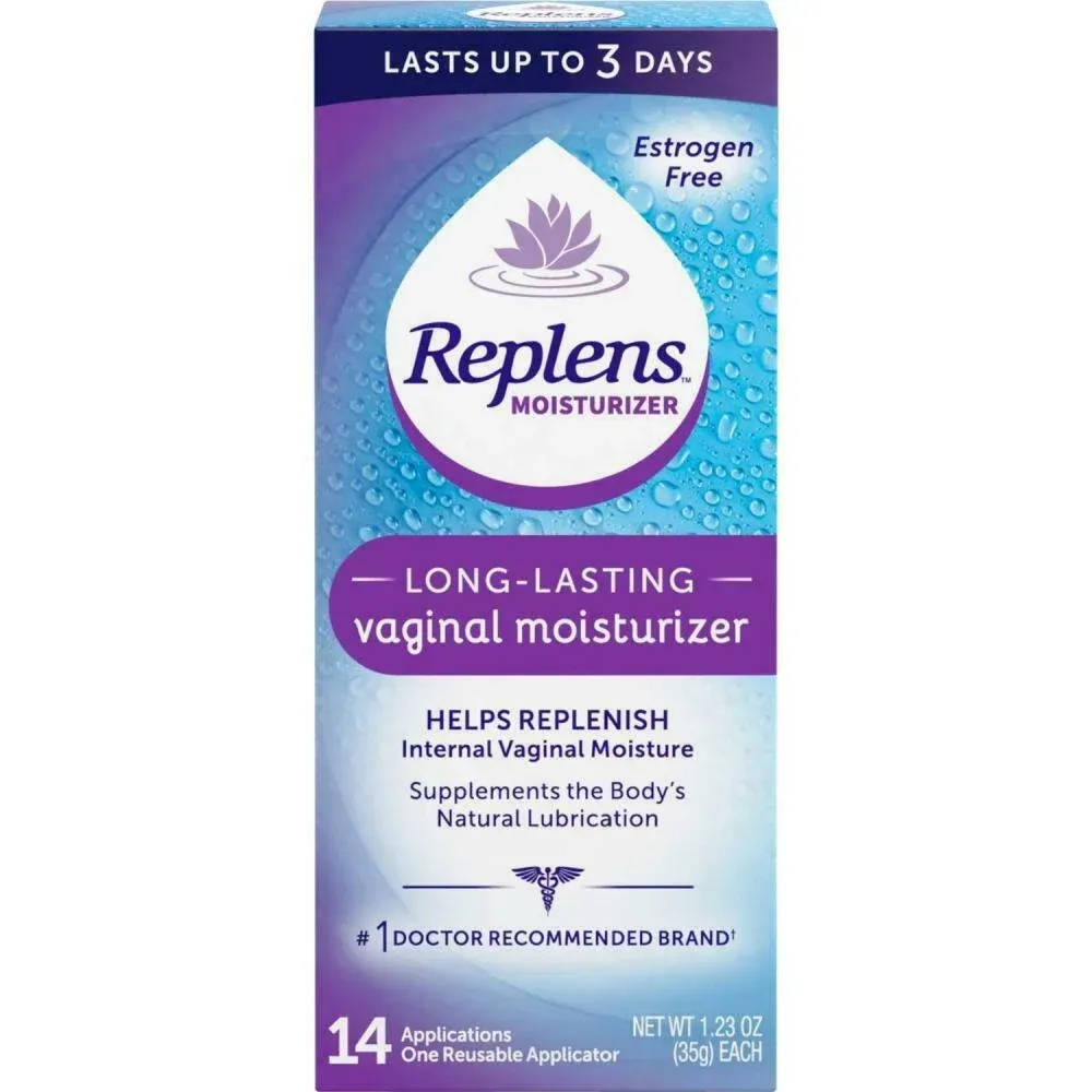 Replens Long Lasting Vaginal Moisturizer, 14 Applications 1.23 oz (Pack of 2)