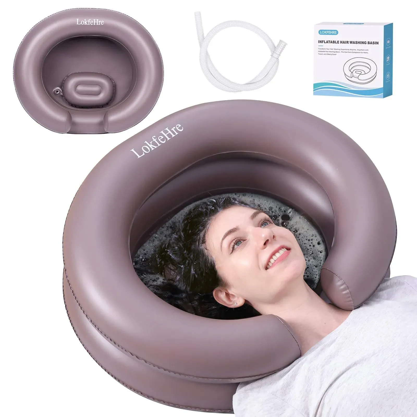 Portable Inflatable Hair Washing Basin for Bedridden - Wash Hair in Bed with ...