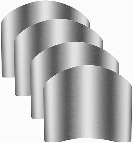 Stainless Steel Finger Guards, 4 Packs of Finger Protectors when Cutting, Slicing, Dicing, Chopping Vegatables, Kitchen Tool Knife Shields Guards Avoid Hurting