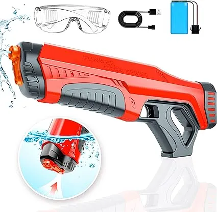 Electric Water Guns for Adults & Kids, Automatic Water Reload & Shooting Over 250 Blasts Water Blaster Squirt Guns Up to 30 FT Long Range, Summer Beach Pool Backyard Outdoor Toys (Bright Blue)