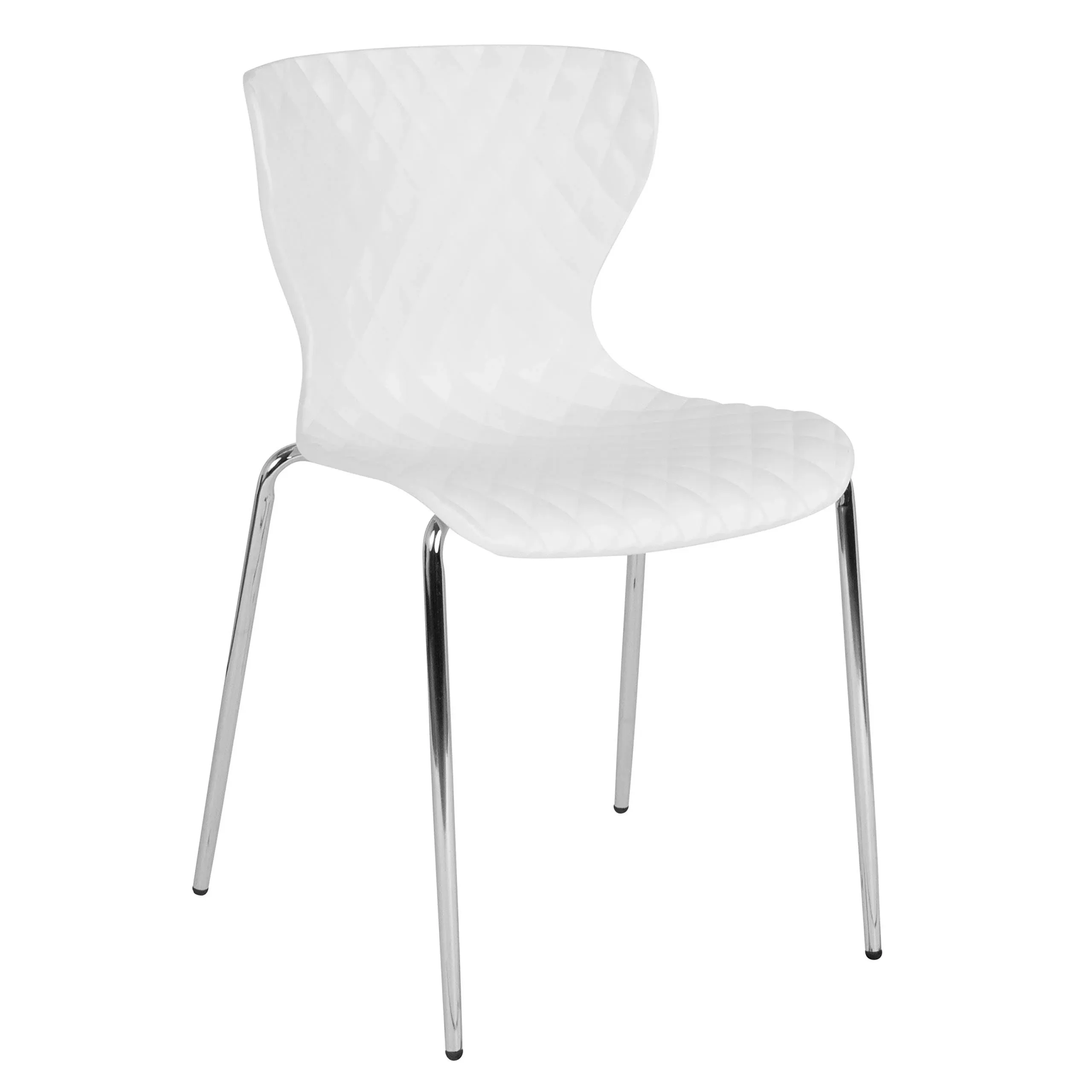 Emma + Oliver Contemporary Design White Plastic Stack Chair