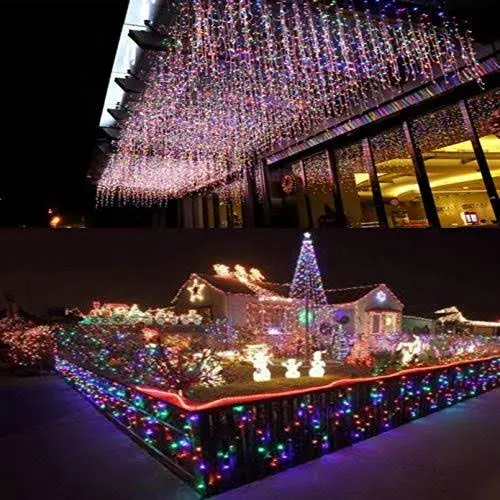 Dopheuor Icicle Fairy Lights 400LED 32.8ft 75Drops 8 Modes Waterproof String ...