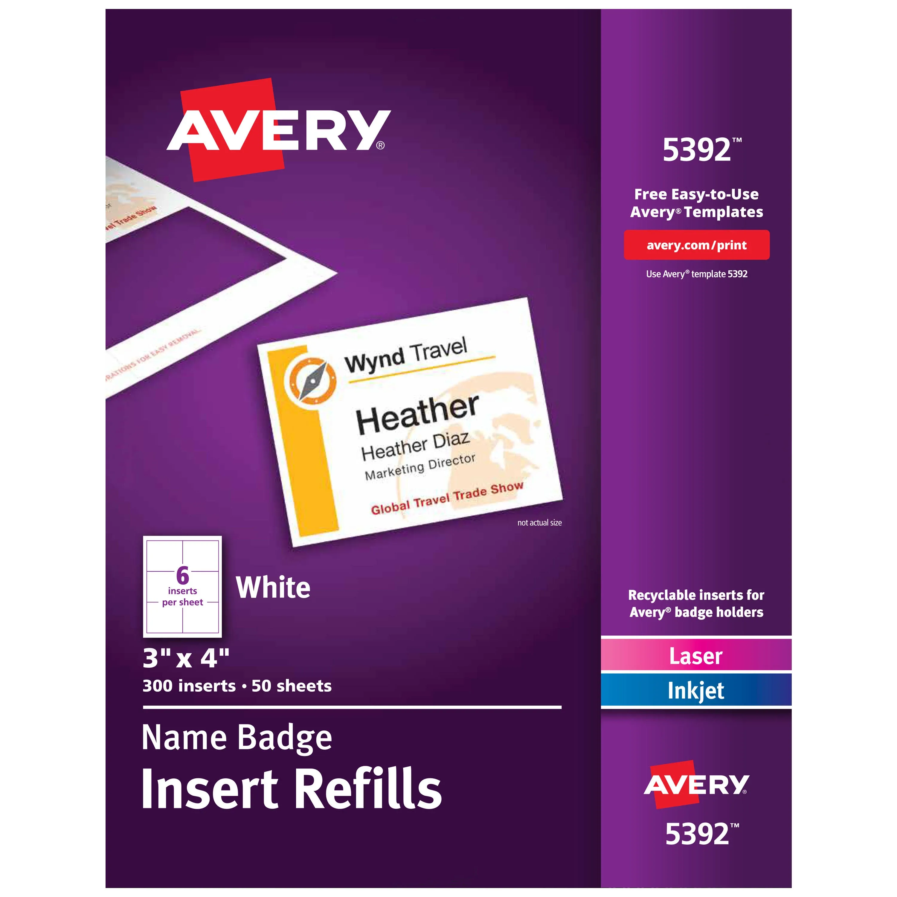 Avery Name Badge Insert Refills