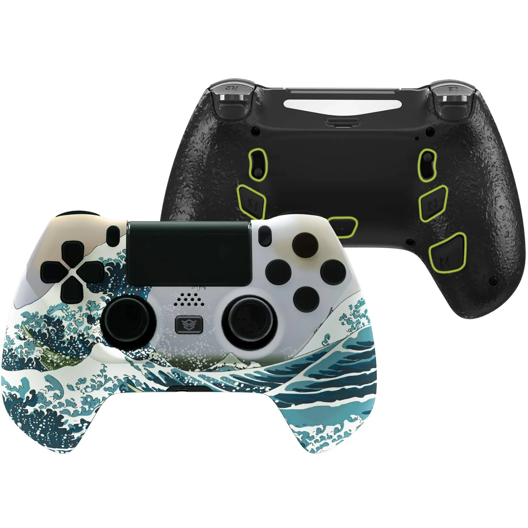 eXtremeRate DECADE Tournament Controller (DTC) Upgrade Kit for PS4 Controller JDM-040/050/055 - The Great Wave