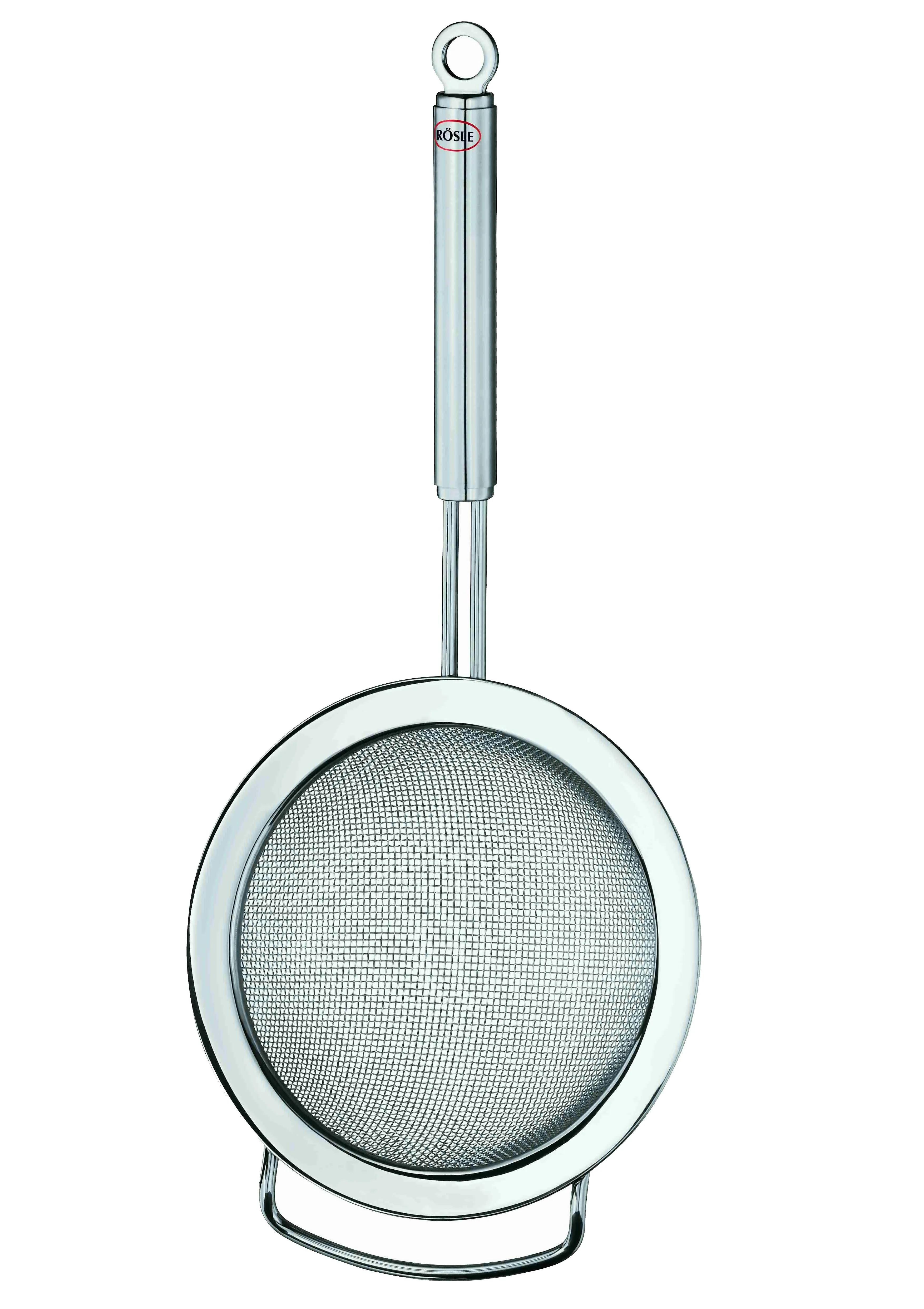 Rösle Stainless Steel Round Handle Kitchen Strainer, Coarse Mesh, 7.9-inch