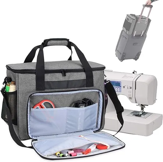 Teamoy Sewing Machine Case, Carrying Tote Bag Storage Organizer Compatible with