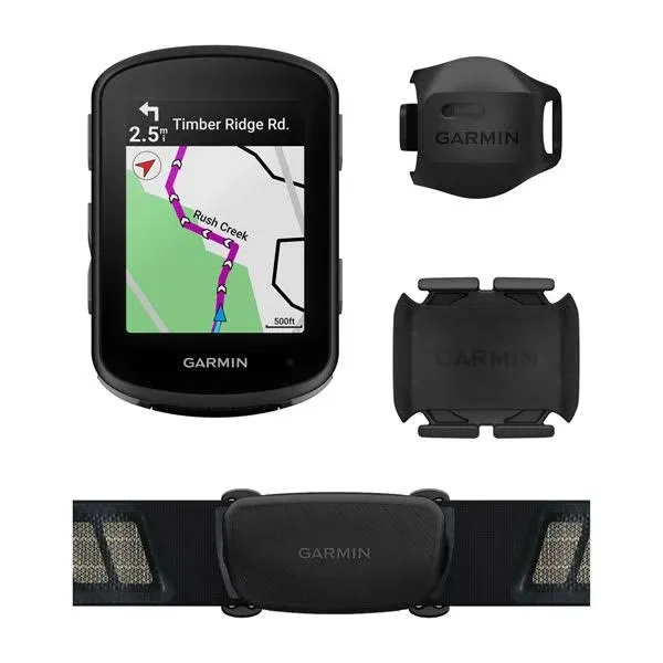 Garmin Edge 540 Bundle,  Compact GPS Cycling Computer with Button Controls, Targeted Adaptive Coaching and More – Bundle Includes Speed Sensor, Cadence Sensor and HRM-Dual