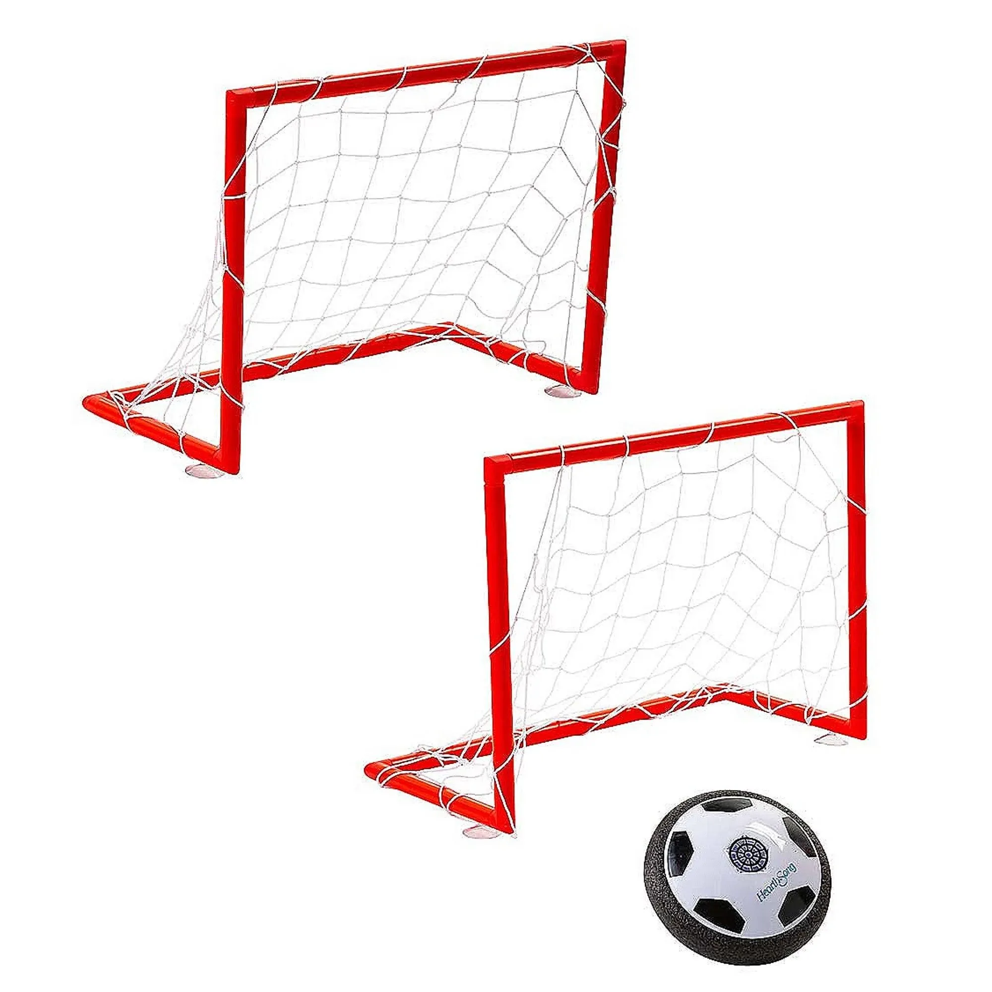 HearthSong Light-Up Air Hover Soccer Game with Hover-Action Soccer Disc and Two 18½"L x 9¾"W x 14½"H Soccer Goals