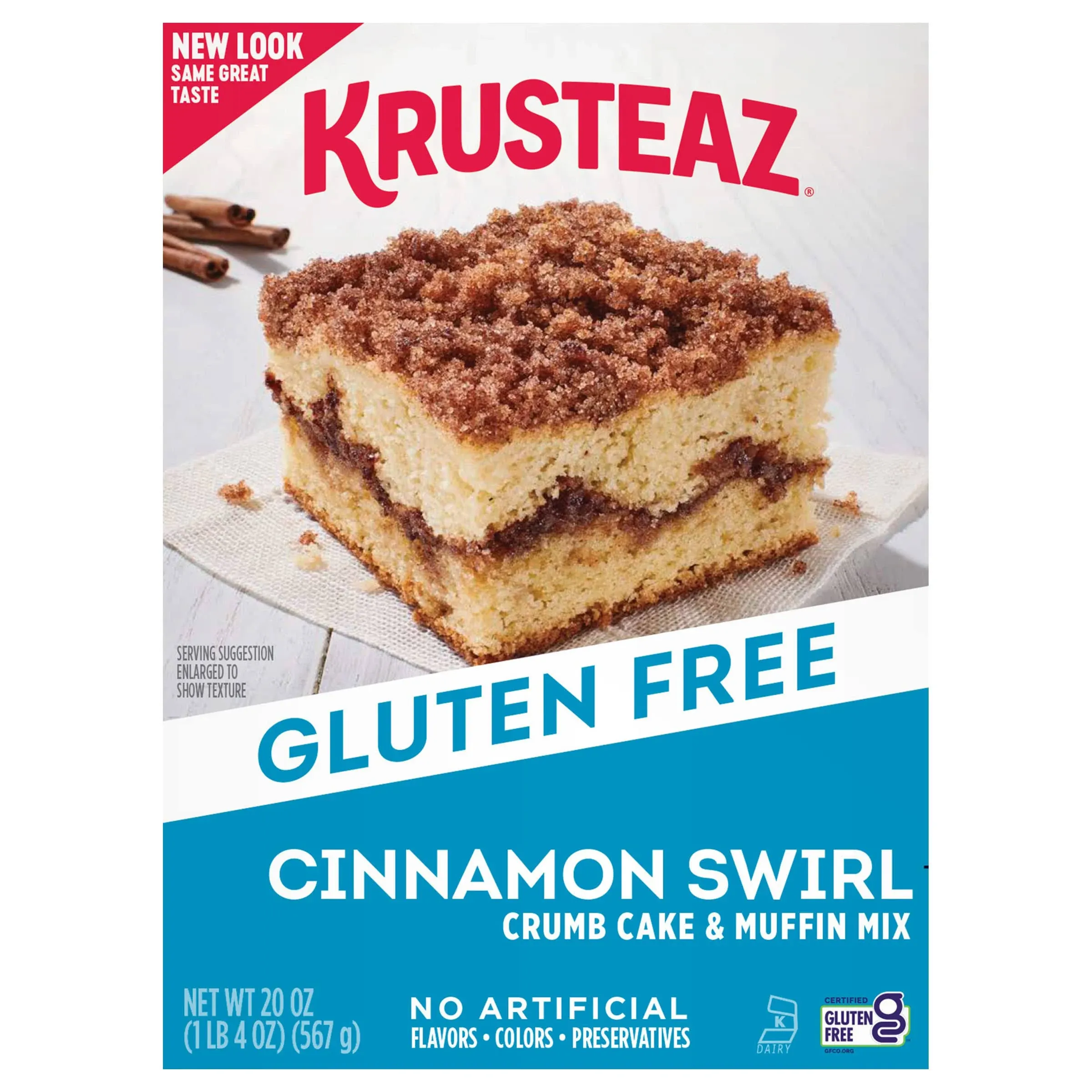 Krusteaz Gluten Free Cinnamon Swirl Crumb Cake &amp; Muffin Mix, 20 oz Boxes (Pac...