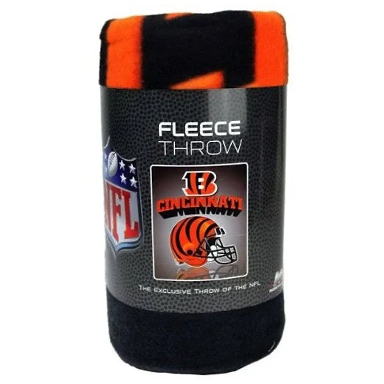 NFL Cincinnati Bengals Gridiron Fleece Throw, 50-inches x 60-inches