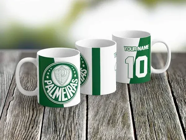 Coffee Tea Mug Cup Brazil Ceramic Futebol Soccer Personalized Name Number Shield