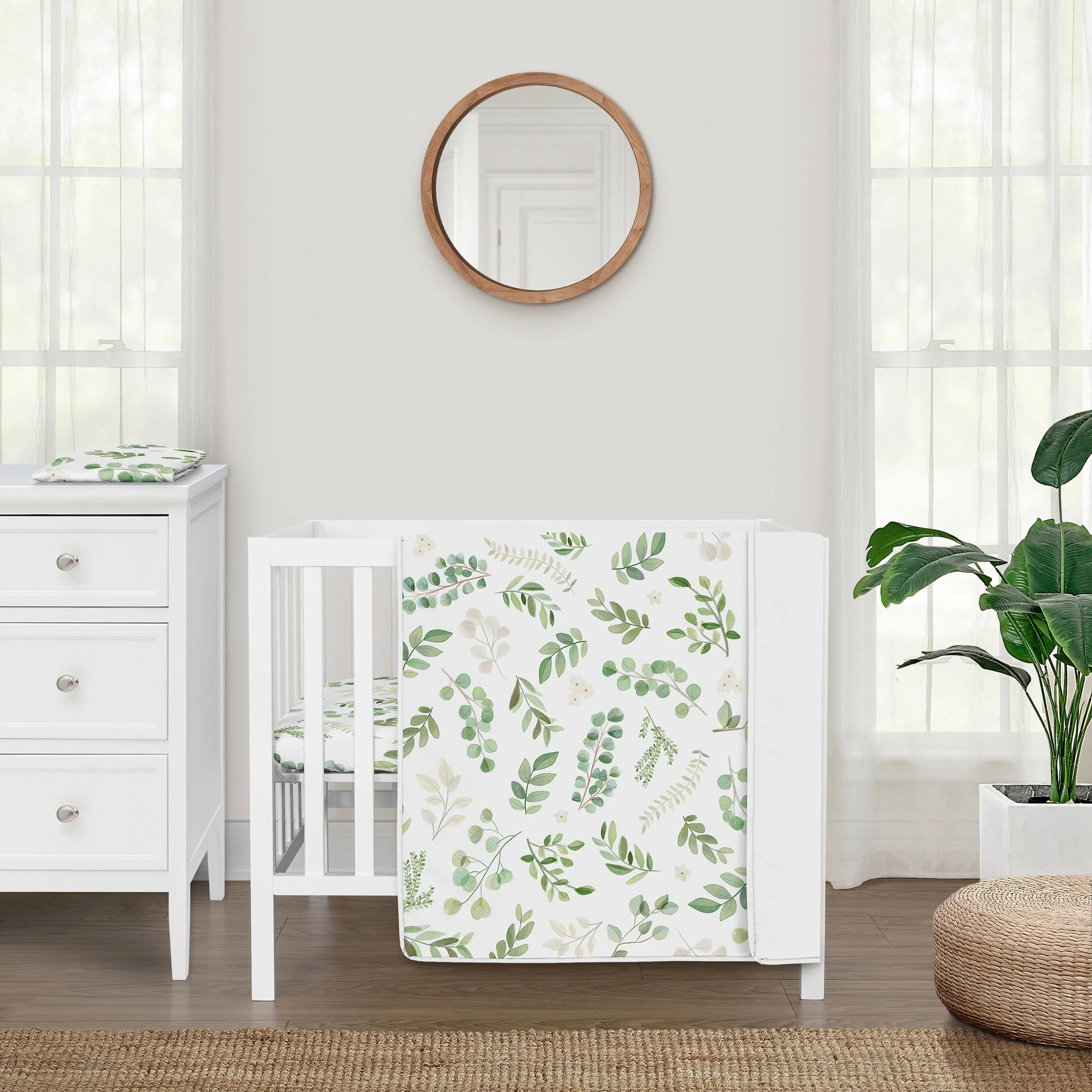 Sweet Jojo Designs Botanical Collection 3 Piece Mini Crib Bedding Set