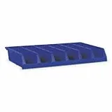 Akro-Mils 30312 System Bin Six Compartment Shelf Storage Bin Unit, (33-Inch x 12-Inch x 5-Inch), Blue, (5-Pack)