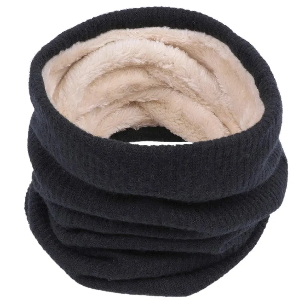 Infinity Scarf Winter Double-Layer Neck Warmer Knit Fleece Lined Circle Loop Scarves Gifts