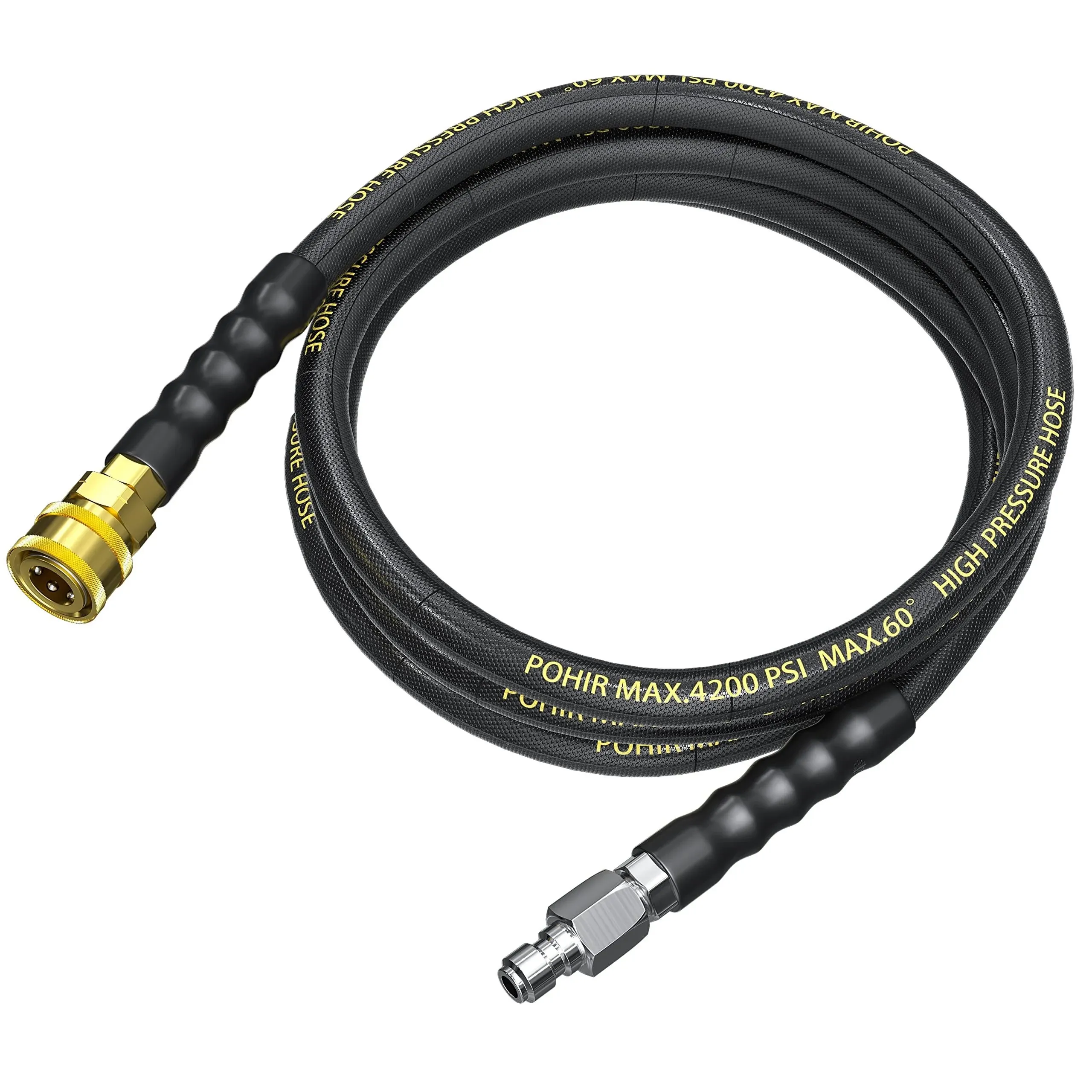 POHIR Pressure Washer Whip Hose 10 FT,Hose Reel Connector Hose for Pressure ...