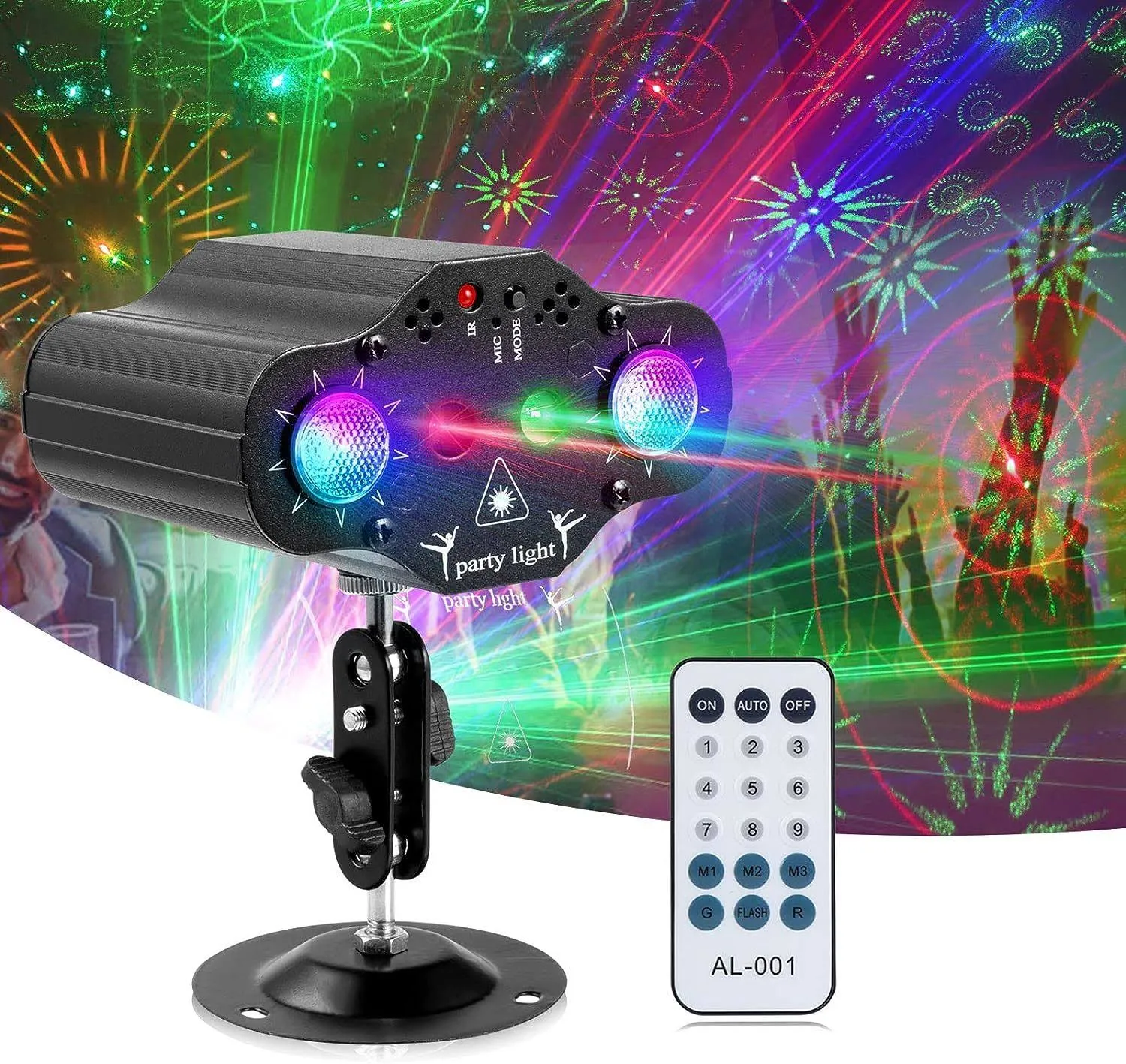 Redangli Party Lights DJ Disco Lights, Stage Laser Light Projector 2 RGB LED Multiple