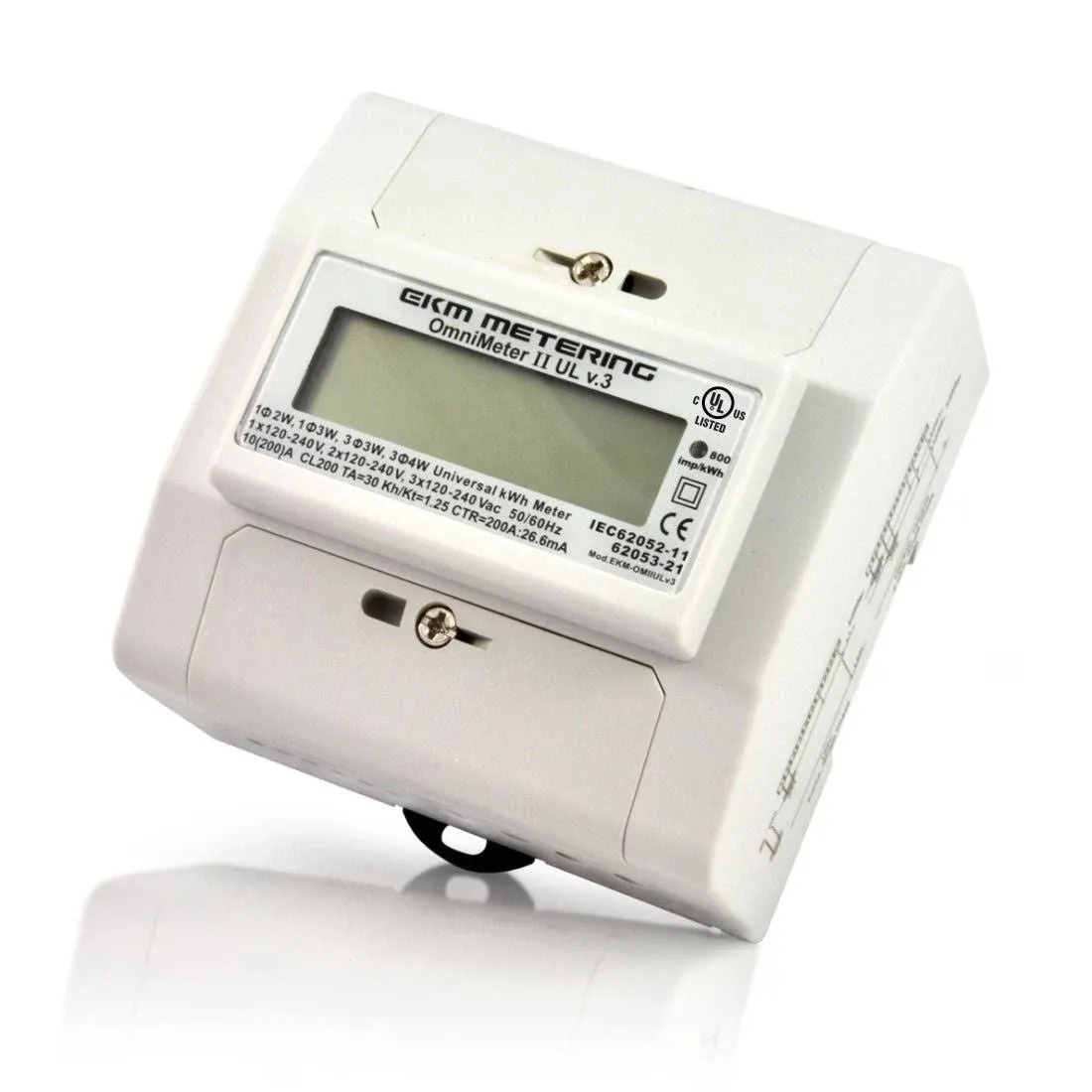 EKM-Omnimeter II UL V.3 – Universal Smart Meter, Single Phase or 3-Phase, 120 to 240V, 50/60Hz, Up to 5000 Amps 10+