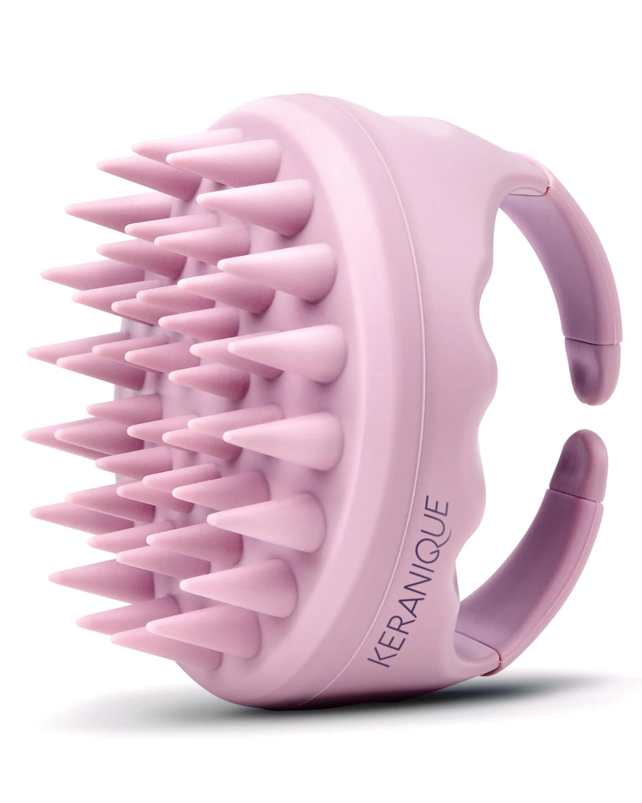 Keranique Scalp Therapy Massager - Non-Slip Ultra-Soft High Grade Silicone Shampoo Brush Head Scrubber - Gently Flexes to Massage Even Sensitive Skin