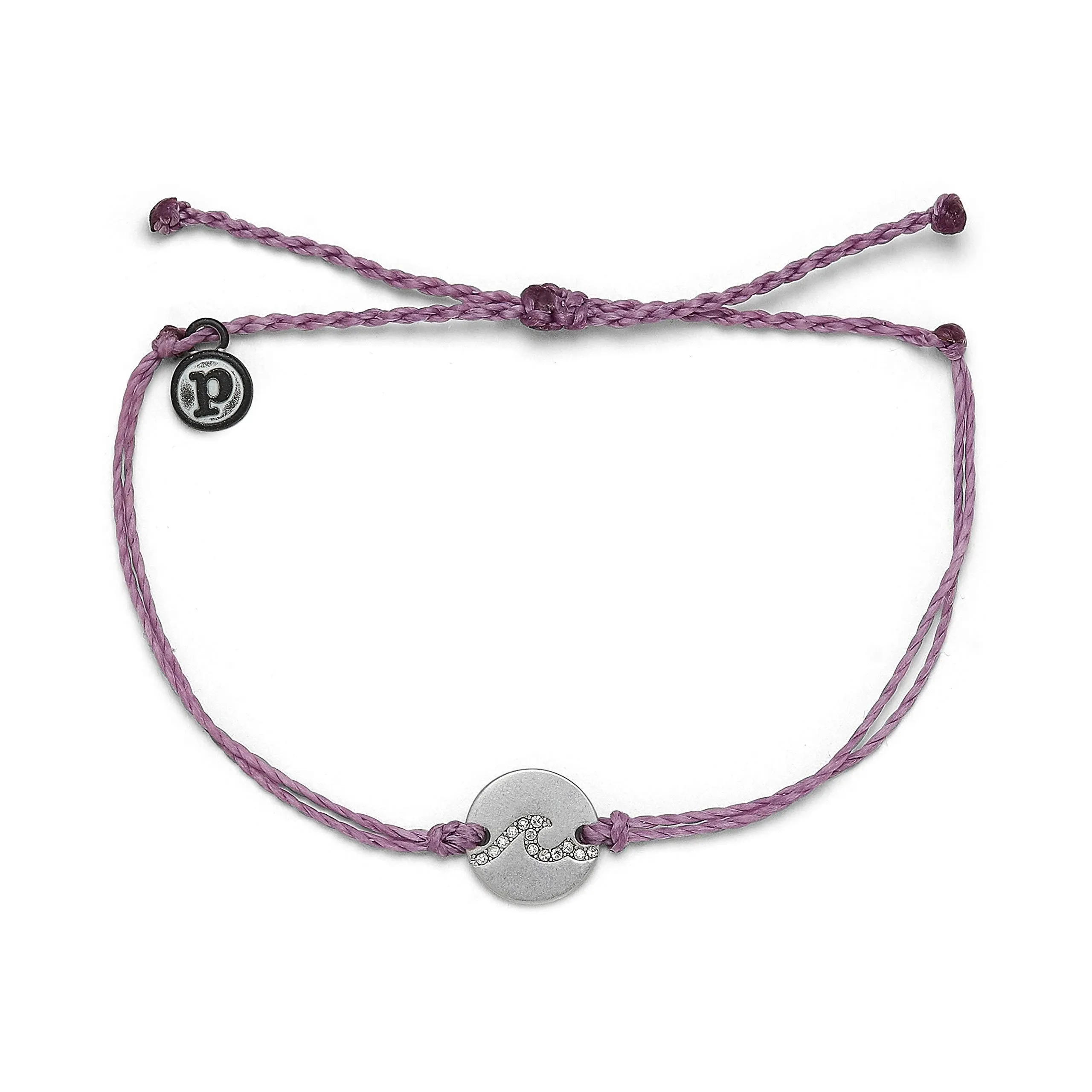 Pave Wave Coin Charm Pura Vida Bracelet-Lavender