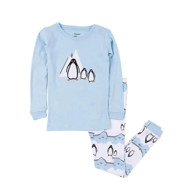 Leveret Kids Pajamas Boys & Girls Animal Prints 2 Piece Pajama Set 100% Cotton (Size 2-14 Years)