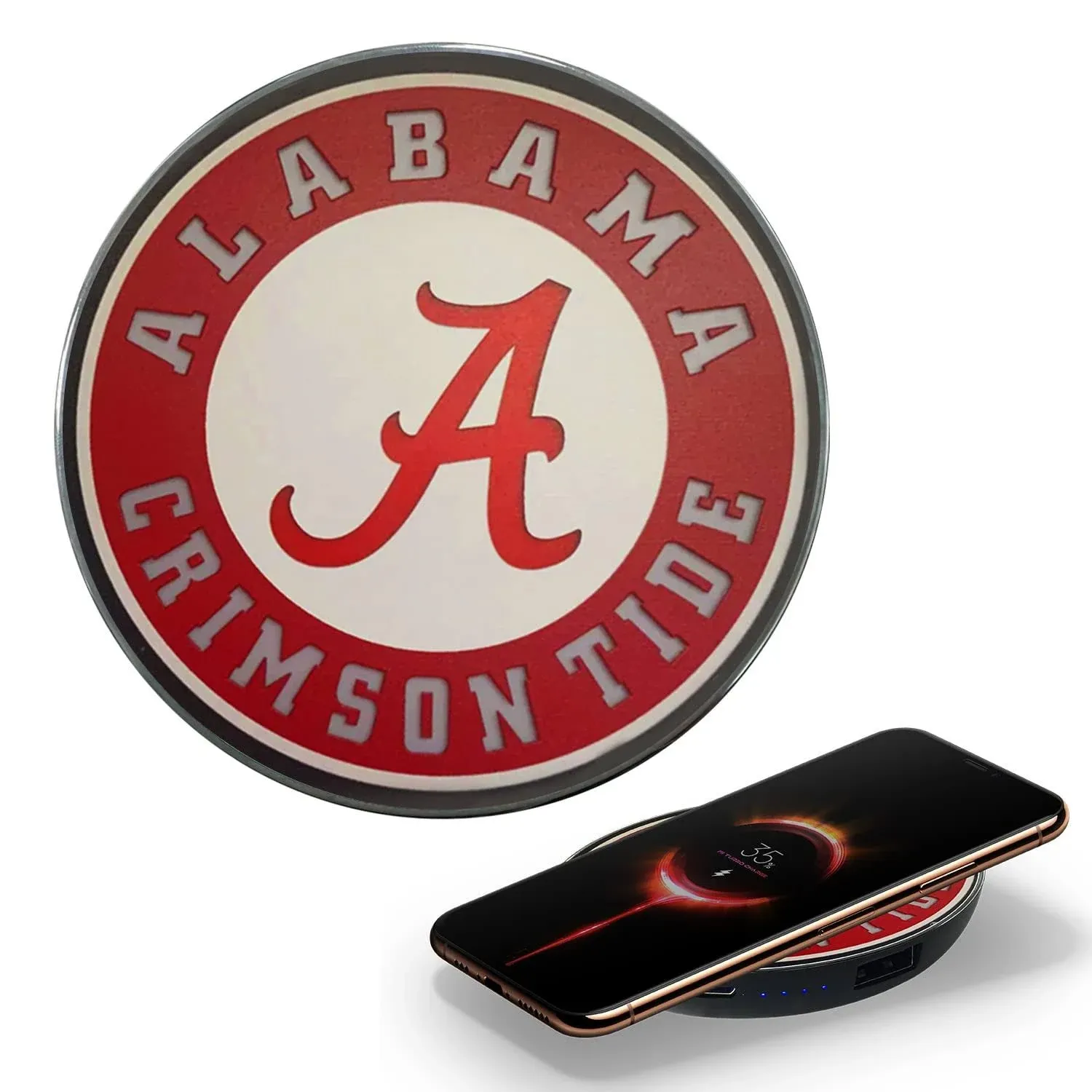 University of Alabama Wireless Charger with Illuminated Crimson Tide Logo & Built ...