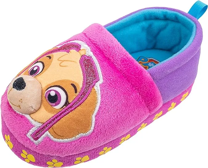 Paw Patrol Toddler Slippers,Chase Marshall,Skye Everest Plush Slipper, Toddler Size 5/6 to 11/12