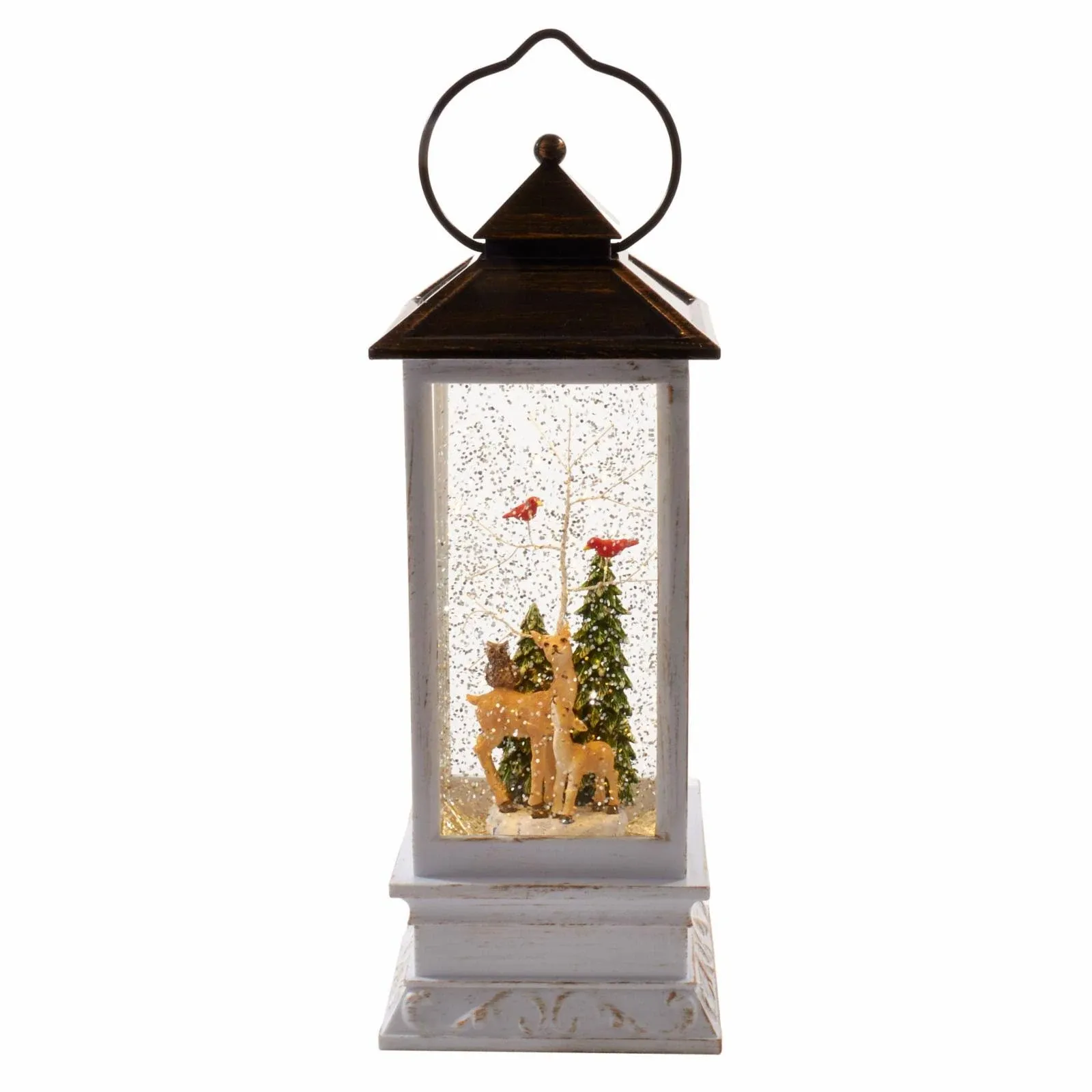 10" Battery-Operated LED Tree and Deer Musical Lantern