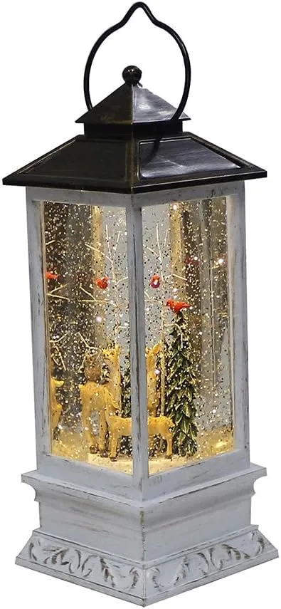 Kurt S. Adler Kurt Adler 10-Inch Battery-Operated LED Deer and Tree Musical Motion Table Piece, Multi