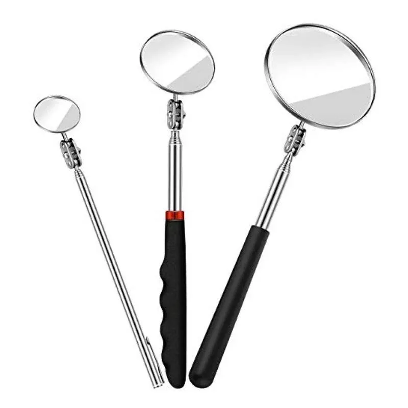 Tatuo 3 Pieces Telescoping Inspection Mirror Round Mirror Inspection Tool for ...