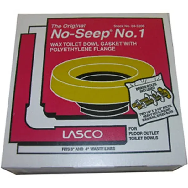 Lasco 04-3306 Toilet Bowl Wax Ring with Polyethylene Flange