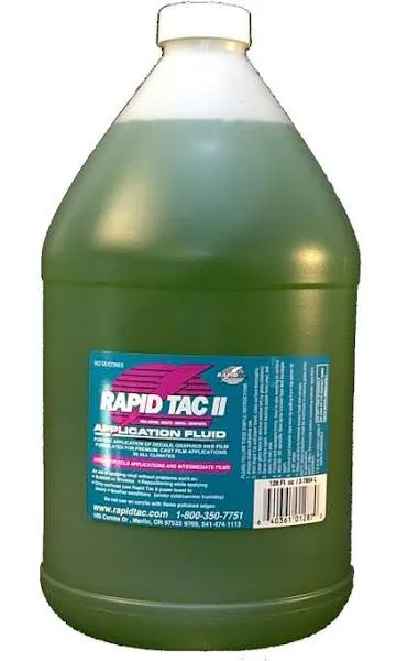 Rapid Tac II Application Fluid for Vinyl Wraps Decals Stickers 1 Gallon