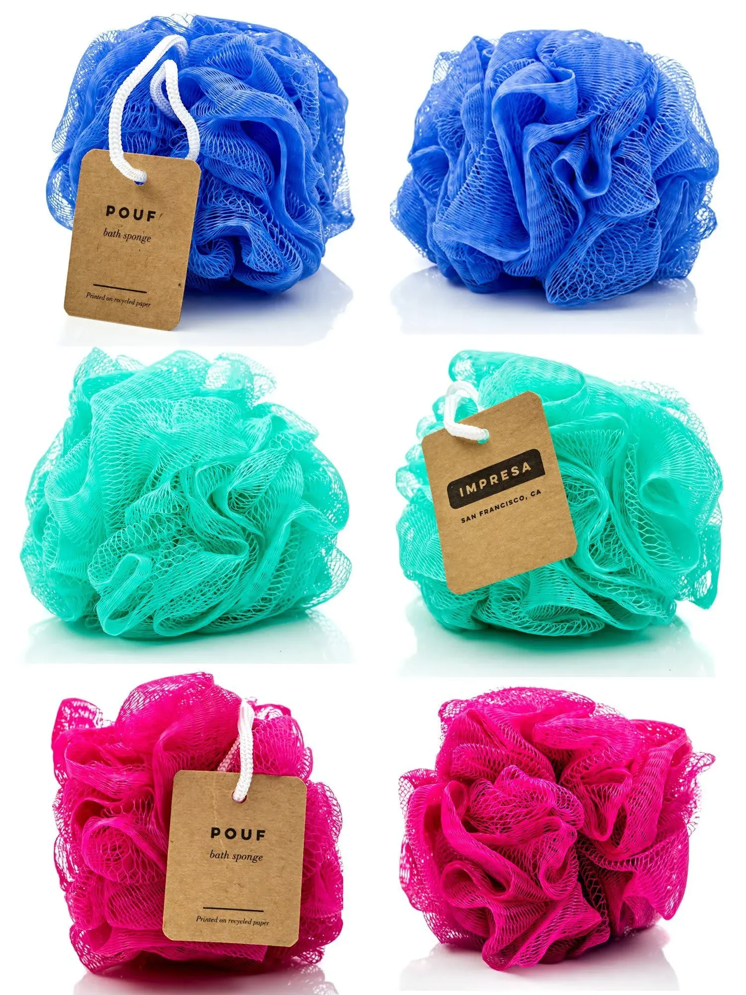 Eco-Friendly Mesh Bath and Shower Sponge 6-Pack Loofah-loofa-loufa-